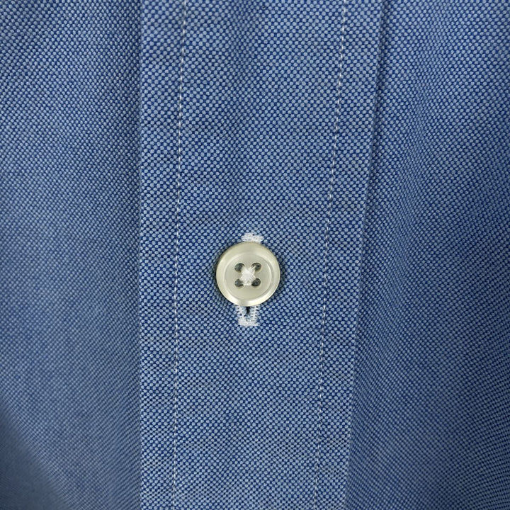 Ralph Lauren short sleeve button down shirt, men's size L cotton blue type Vintage Second Hand