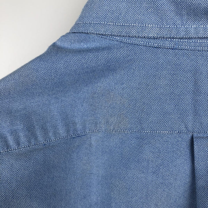 Ralph Lauren short sleeve button down shirt, men's size L cotton blue type Vintage Second Hand