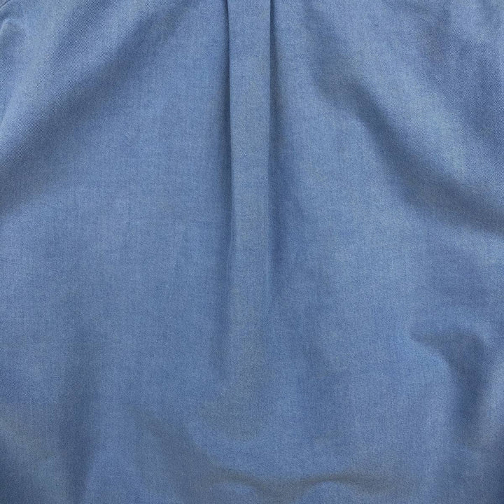 Ralph Lauren short sleeve button down shirt, men's size L cotton blue type Vintage Second Hand