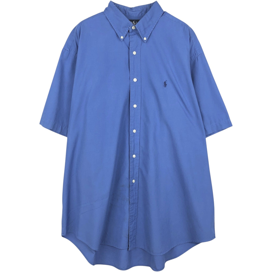 Ralph Lauren BLAKE short sleeve button down shirt, men's XL size cotton blue type Vintage Second Hand