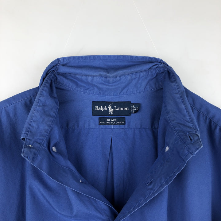 Ralph Lauren BLAKE short sleeve button down shirt, men's XL size cotton blue type Vintage Second Hand