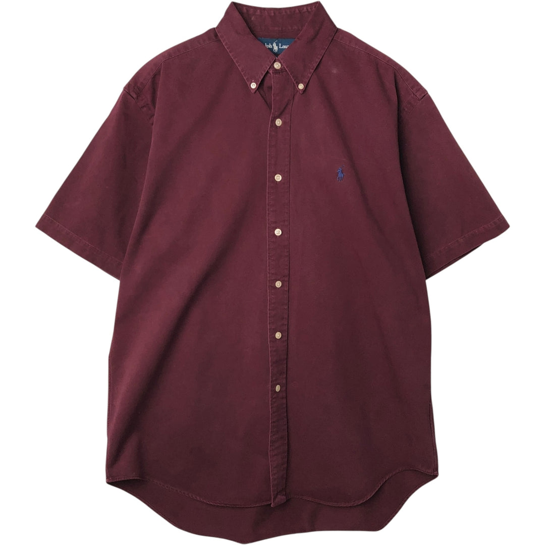 Ralph Lauren BLAKE short sleeve button down shirt, men's size M cotton Red type red-purple Vintage Second Hand