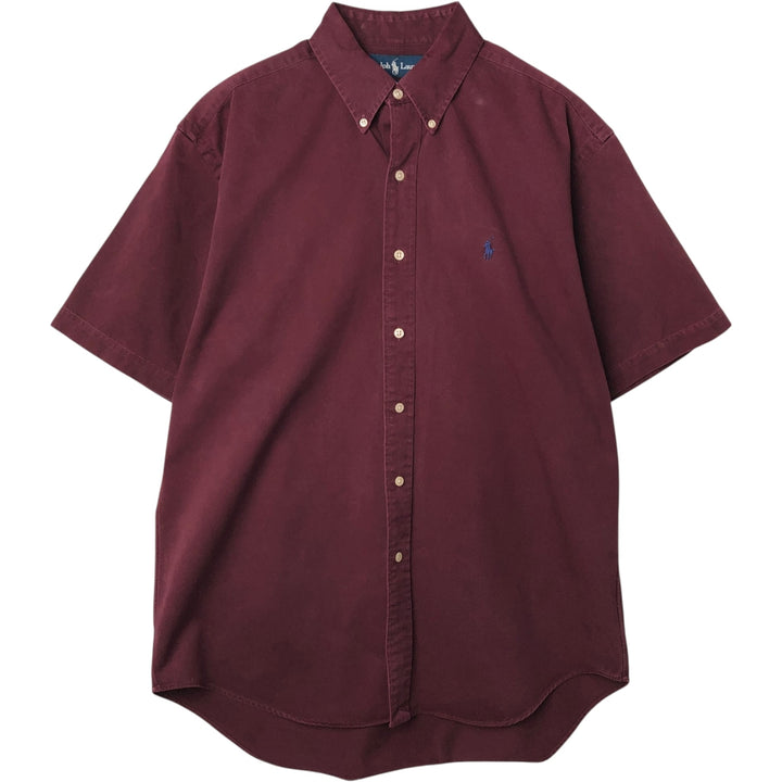 Ralph Lauren BLAKE short sleeve button down shirt, men's size M cotton Red type red-purple Vintage Second Hand