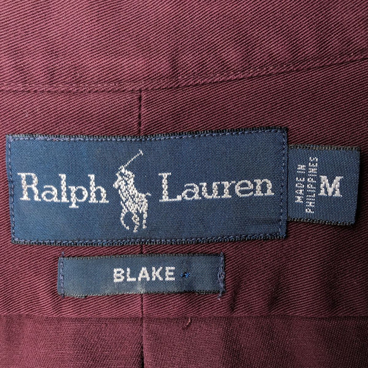 Ralph Lauren BLAKE short sleeve button down shirt, men's size M cotton Red type red-purple Vintage Second Hand
