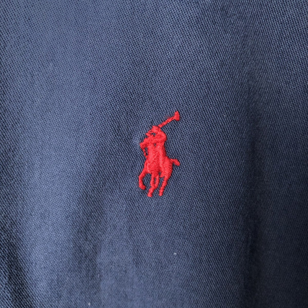 Ralph Lauren BLAIRE Short-Sleeve Button-Down Shirt, Men's Size S (approx.) cotton navy blue type Vintage Second Hand