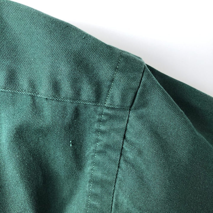 Ralph Lauren short sleeve button down shirt, men's size L cotton Green type dark green Vintage Second Hand