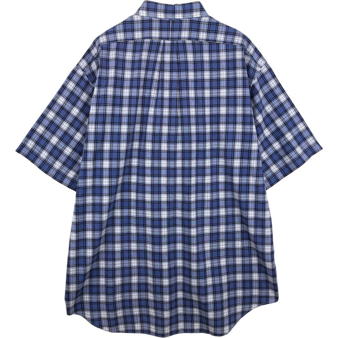 Ralph Lauren BLAKE short sleeve button down check shirt men's XL size cotton blue type Vintage Second Hand