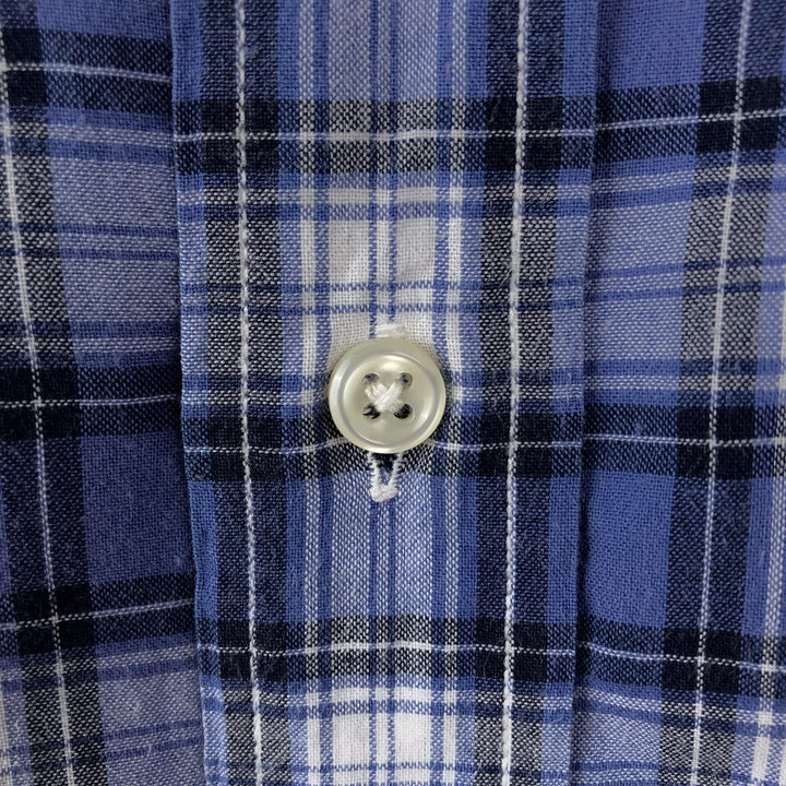 Ralph Lauren BLAKE short sleeve button down check shirt men's XL size cotton blue type Vintage Second Hand