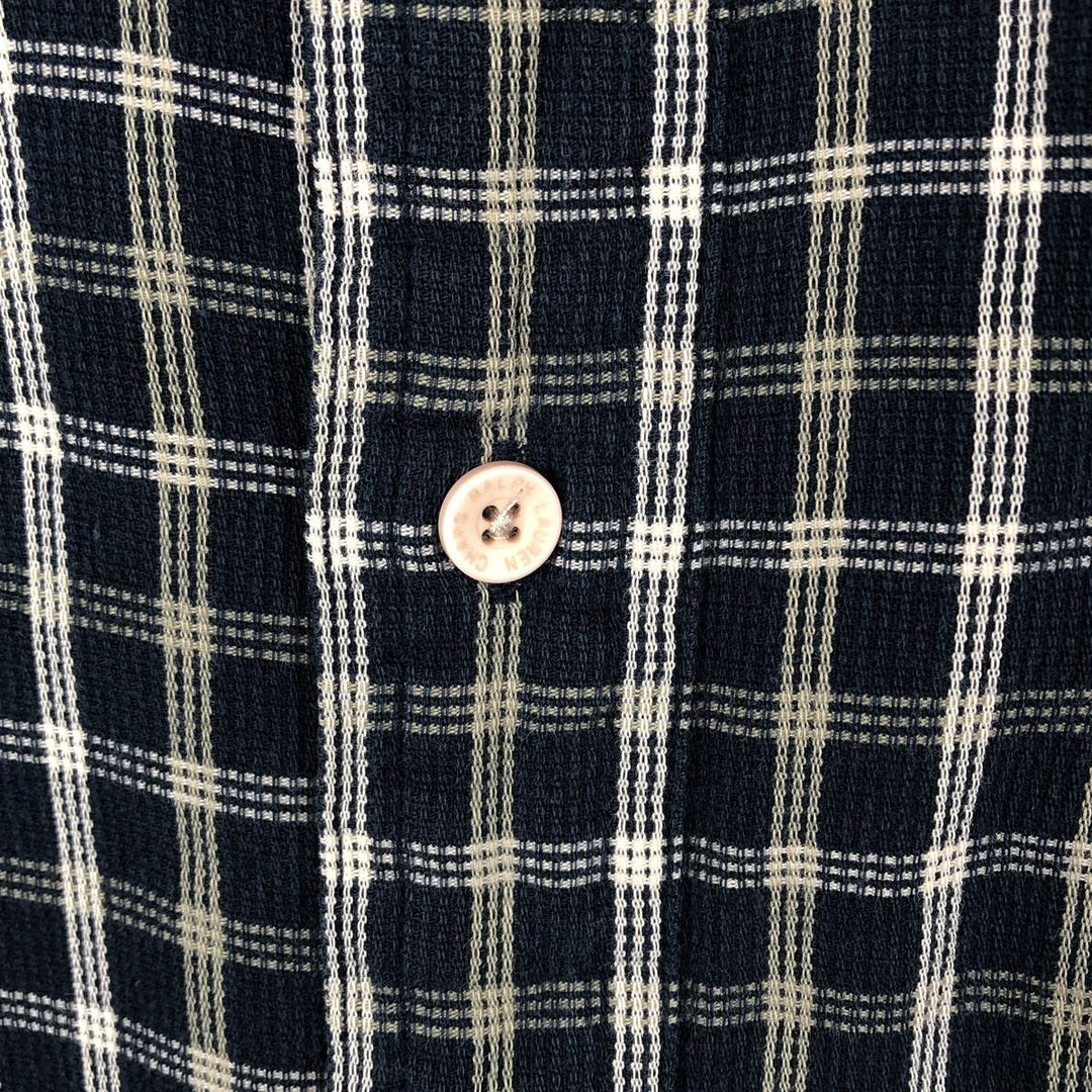 Ralph Lauren CHAPS short sleeve button down check shirt men's size L cotton navy blue type Vintage Second Hand