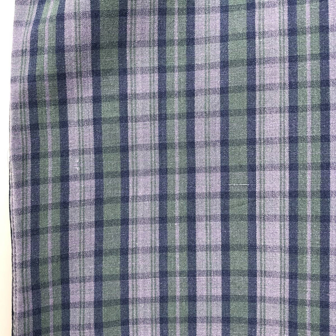 Ralph Lauren BLAKE short sleeve button down check shirt, men's size L cotton navy blue type Vintage Second Hand
