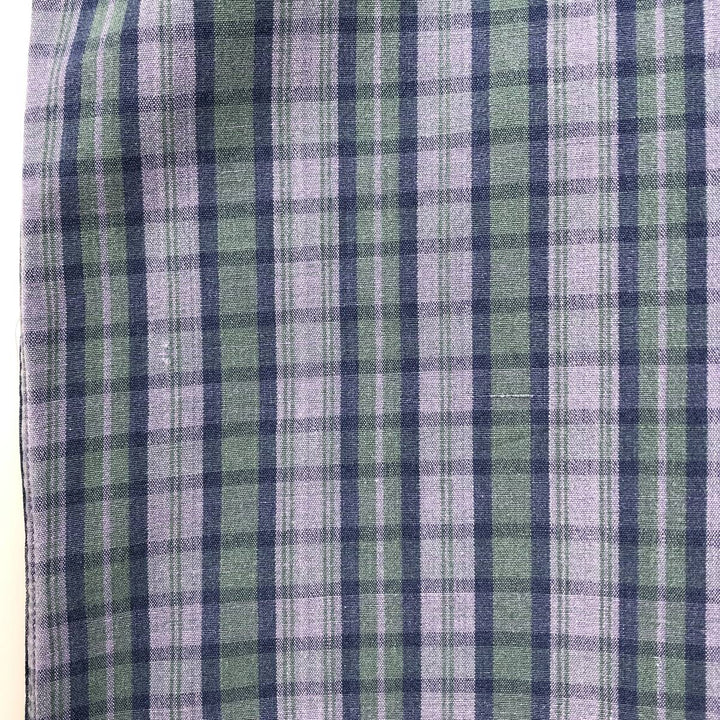 Ralph Lauren BLAKE short sleeve button down check shirt, men's size L cotton navy blue type Vintage Second Hand