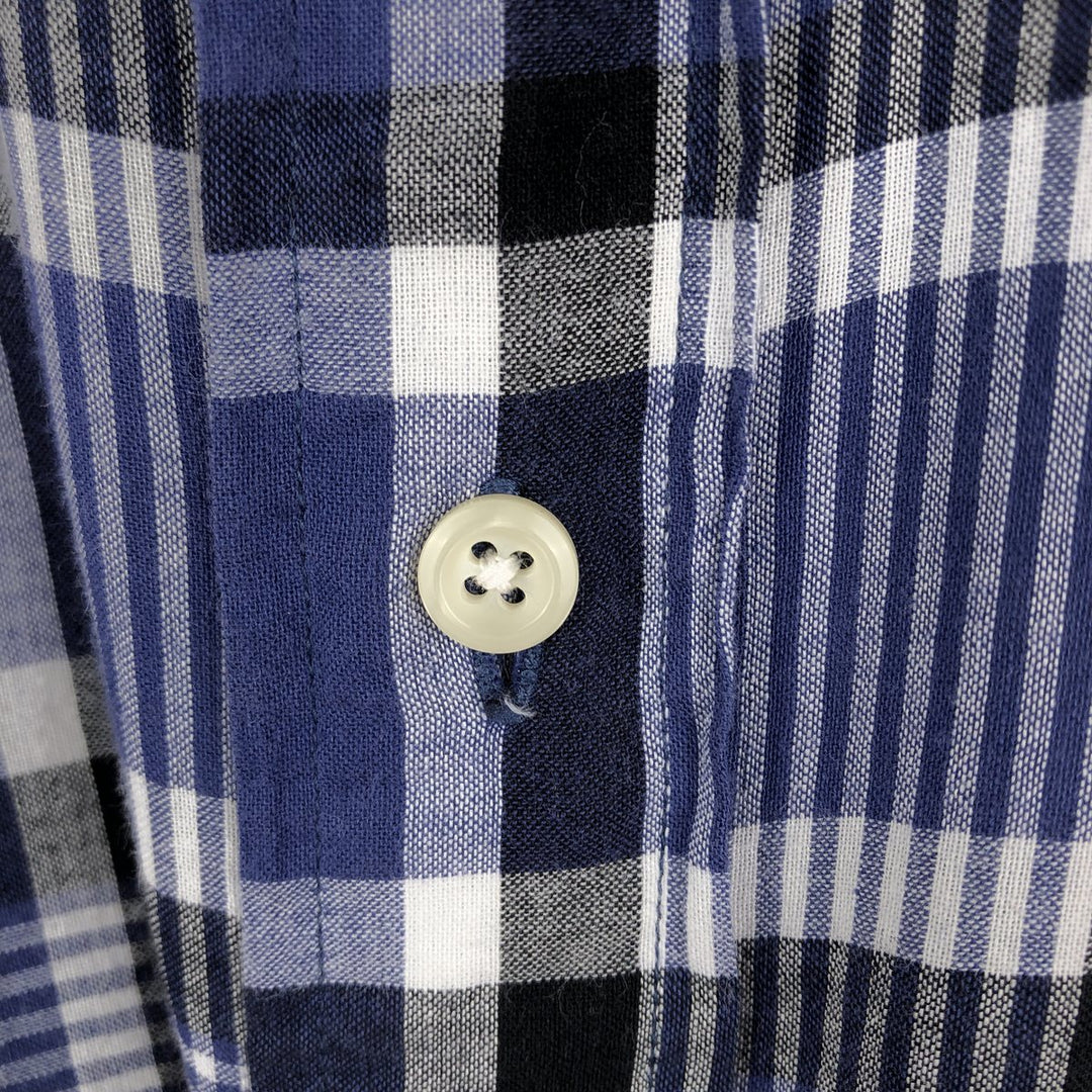 Ralph Lauren BLAIRE short sleeve button down check shirt, men's size M cotton blue type Vintage Second Hand