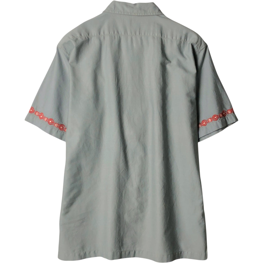 T and C Surf Designs Open Collar Hawaiian Aloha Shirt, Boxy Shirt, Men's Size M (approx.) cotton gray type Vintage Second Hand
