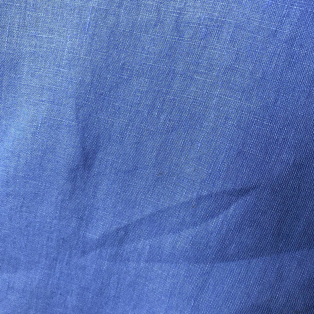 Ralph Lauren CLASSIC FIT RL UNTUCKED FIT Short-Sleeve Linen Button-Down Shirt, Men's Size M (approx.) linen blue type Vintage Second Hand