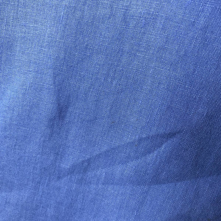 Ralph Lauren CLASSIC FIT RL UNTUCKED FIT Short-Sleeve Linen Button-Down Shirt, Men's Size M (approx.) linen blue type Vintage Second Hand