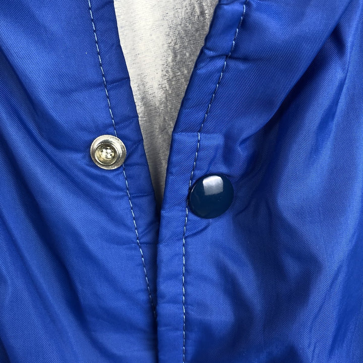 90'S Champion Collared Varsity Jacket Award Jacket Made in USA Men's L Size acrylic blue type Vintage Second Hand