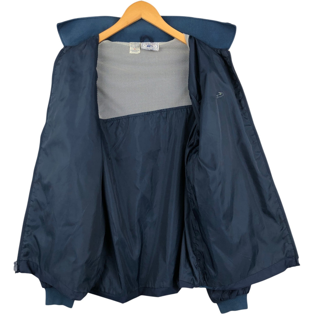 70s-80'S Lacoste IZOD Collared Nylon Jacket, Men's Size XL (Equivalent), Vintage Nylon navy blue type Vintage Second Hand