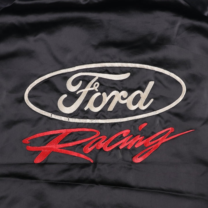 90'S WHANG Ford Racing Nylon Varsity Jacket Award Jacket Made in USA Men's XL equivalent Nylon black type Vintage Second Hand