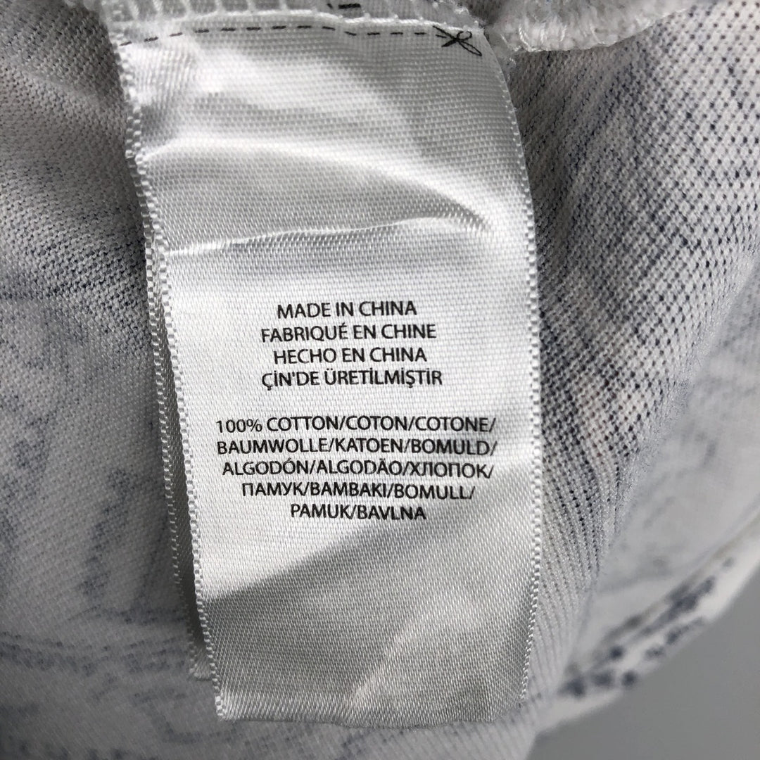 Ralph Lauren POLO RALPH LAUREN KNIT OXFORD all-over print button-down short-sleeve polo shirt, men's size M (approx.) cotton white type Vintage Second Hand