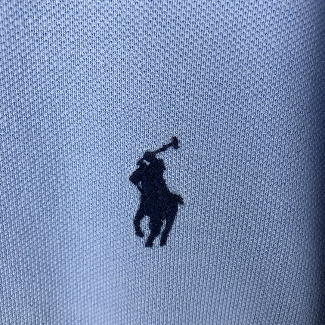Ralph Lauren POLO RALPH LAUREN CUSTOM SLIM FIT short sleeve polo shirt men's XL equivalent cotton Blue type light blue Vintage Second Hand