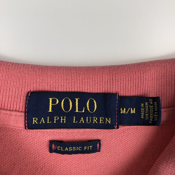 Ralph Lauren POLO RALPH LAUREN CUSTOM FIT short sleeve polo shirt men's M equivalent cotton pink type Vintage Second Hand