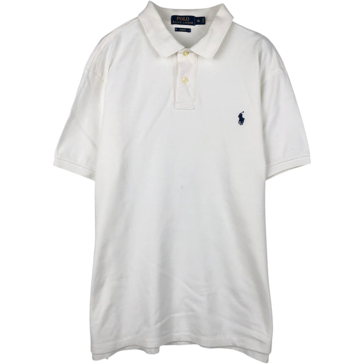 Ralph Lauren POLO RALPH LAUREN SLIM FIT short sleeve polo shirt men's XL equivalent cotton white type Vintage Second Hand