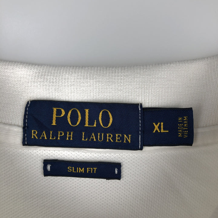 Ralph Lauren POLO RALPH LAUREN SLIM FIT short sleeve polo shirt men's XL equivalent cotton white type Vintage Second Hand