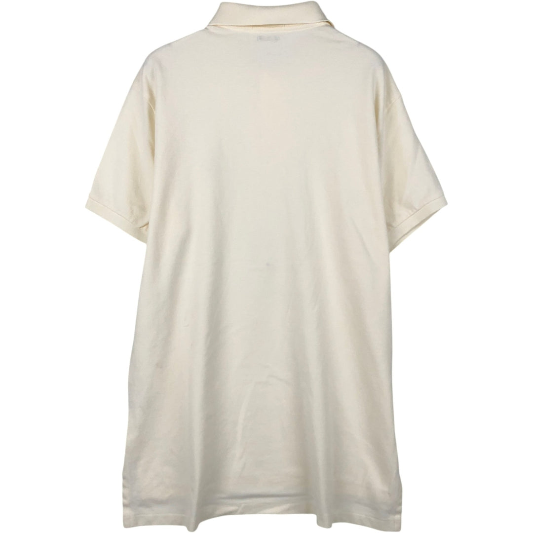 Ralph Lauren POLO RALPH LAUREN CUSTOM FIT short sleeve polo shirt men's size L cotton ivory Vintage Second Hand