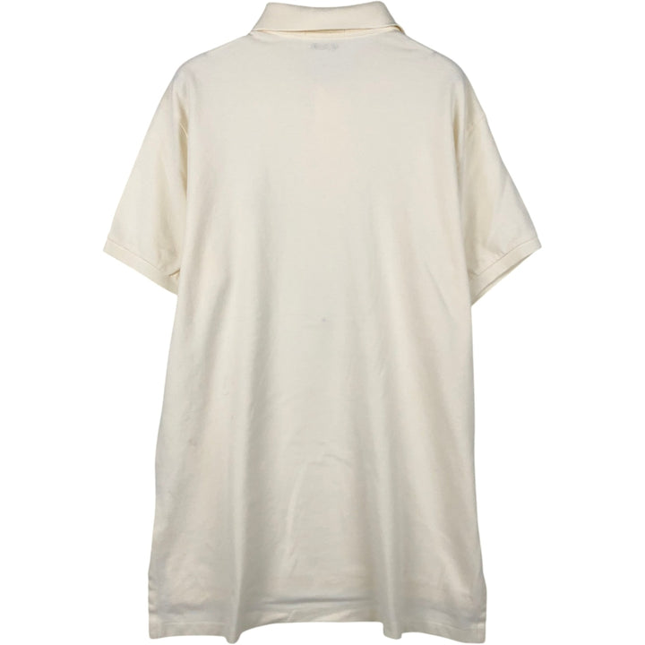 Ralph Lauren POLO RALPH LAUREN CUSTOM FIT short sleeve polo shirt men's size L cotton ivory Vintage Second Hand