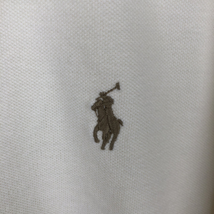 Ralph Lauren POLO RALPH LAUREN CUSTOM FIT short sleeve polo shirt men's size L cotton ivory Vintage Second Hand
