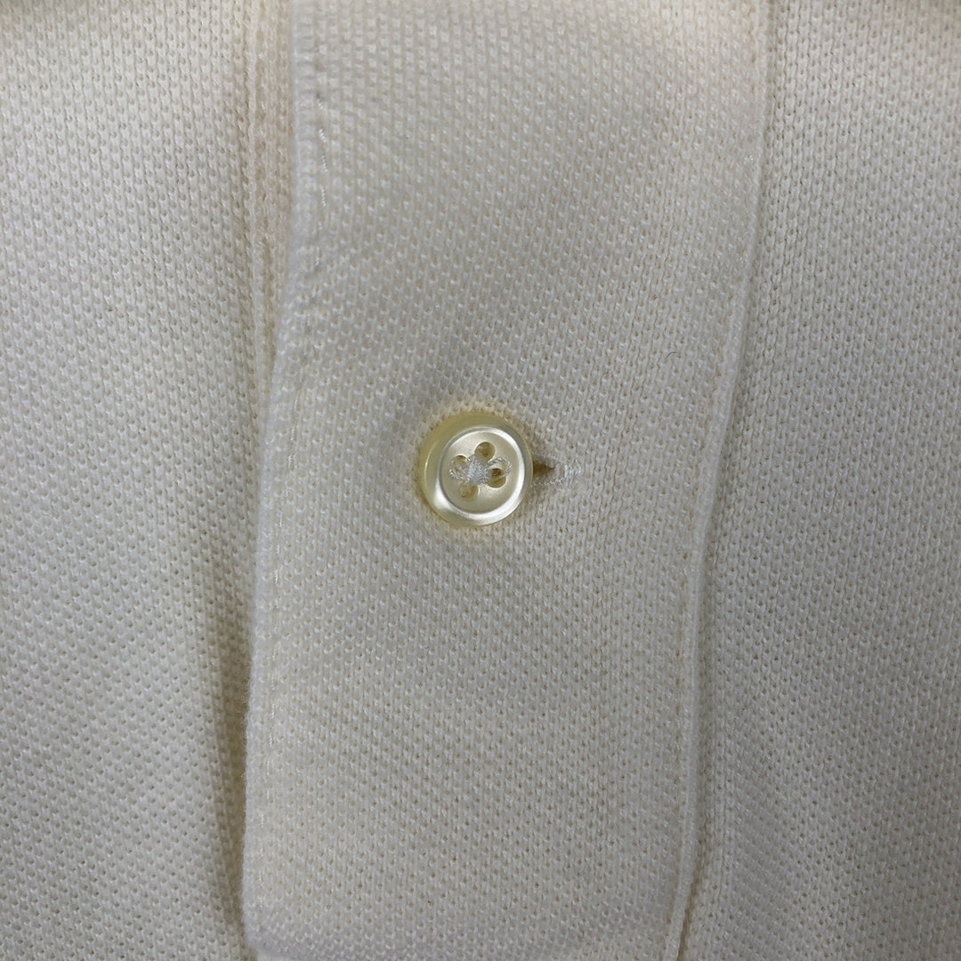 Ralph Lauren POLO RALPH LAUREN CUSTOM FIT short sleeve polo shirt men's size L cotton ivory Vintage Second Hand