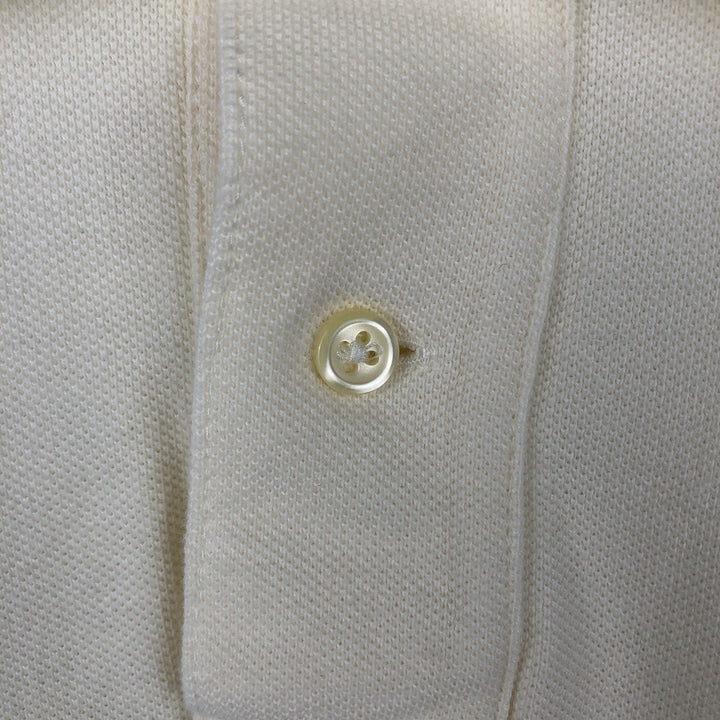 Ralph Lauren POLO RALPH LAUREN CUSTOM FIT short sleeve polo shirt men's size L cotton ivory Vintage Second Hand