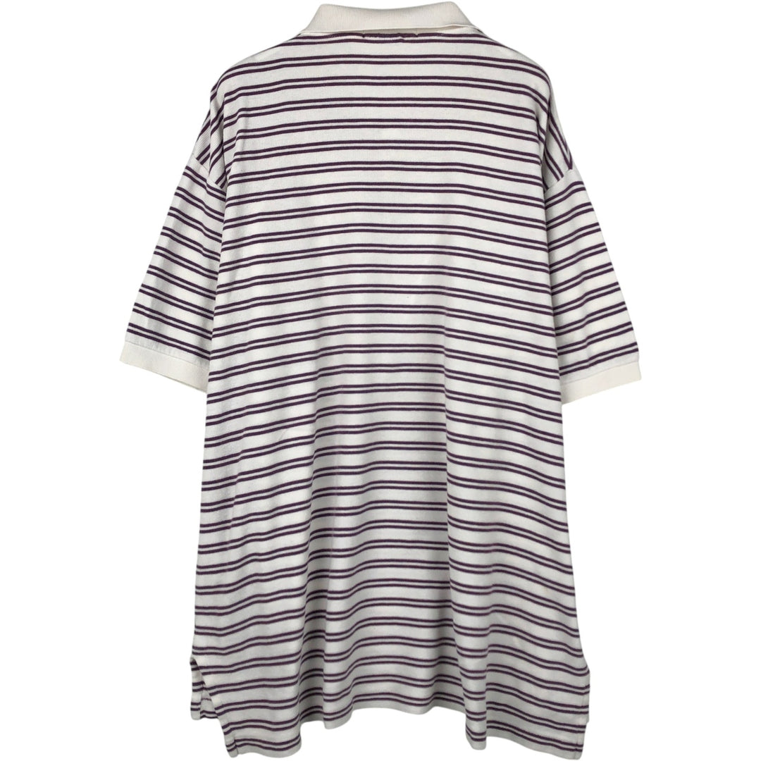 Ralph Lauren POLO by Ralph Lauren Thermal Short-Sleeve Striped Polo Shirt, Men's Size XL (approx.) cotton white type Vintage Second Hand