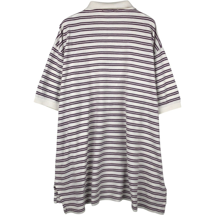 Ralph Lauren POLO by Ralph Lauren Thermal Short-Sleeve Striped Polo Shirt, Men's Size XL (approx.) cotton white type Vintage Second Hand