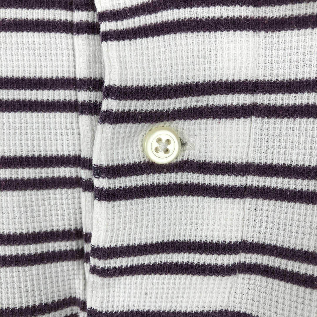 Ralph Lauren POLO by Ralph Lauren Thermal Short-Sleeve Striped Polo Shirt, Men's Size XL (approx.) cotton white type Vintage Second Hand