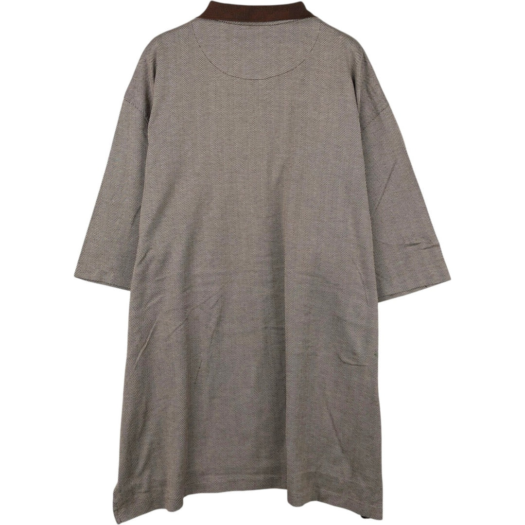 Ralph Lauren CHAPS GOLF Herringbone Short-Sleeve Polo Shirt, Men's Size XXL (approx.) Pima Cotton brown type Vintage Second Hand