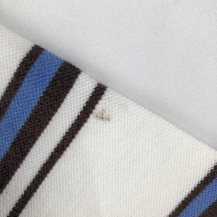 Ralph Lauren CHAPS GOLF Short-Sleeve Striped Polo Shirt, Men's Size L (approx.) cotton white type Vintage Second Hand