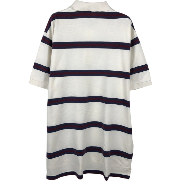 Ralph Lauren POLO by Ralph Lauren short sleeve striped polo shirt, men's size L cotton white type Vintage Second Hand