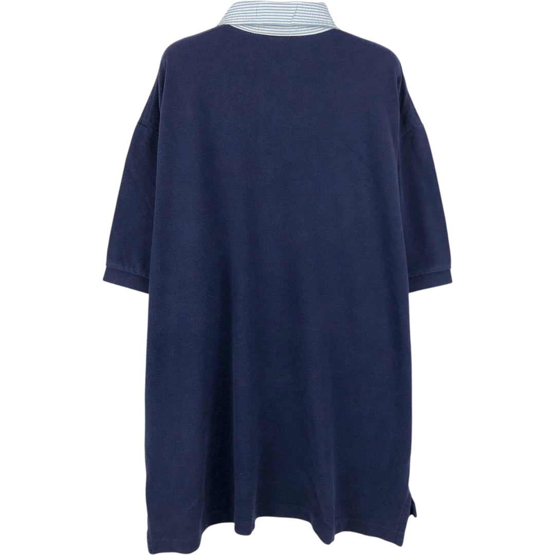 Ralph Lauren POLO by Ralph Lauren short sleeve polo shirt, men's XL size cotton navy blue type Vintage Second Hand
