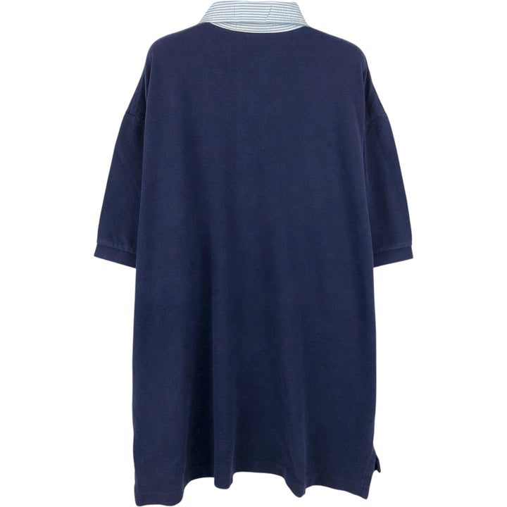 Ralph Lauren POLO by Ralph Lauren short sleeve polo shirt, men's XL size cotton navy blue type Vintage Second Hand