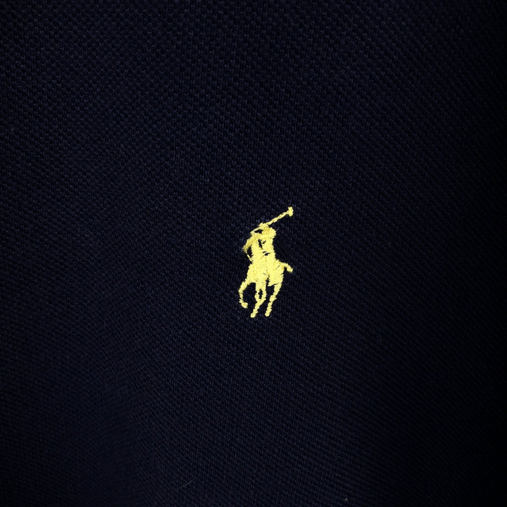 Ralph Lauren POLO by Ralph Lauren short sleeve polo shirt, men's XL size cotton navy blue type Vintage Second Hand