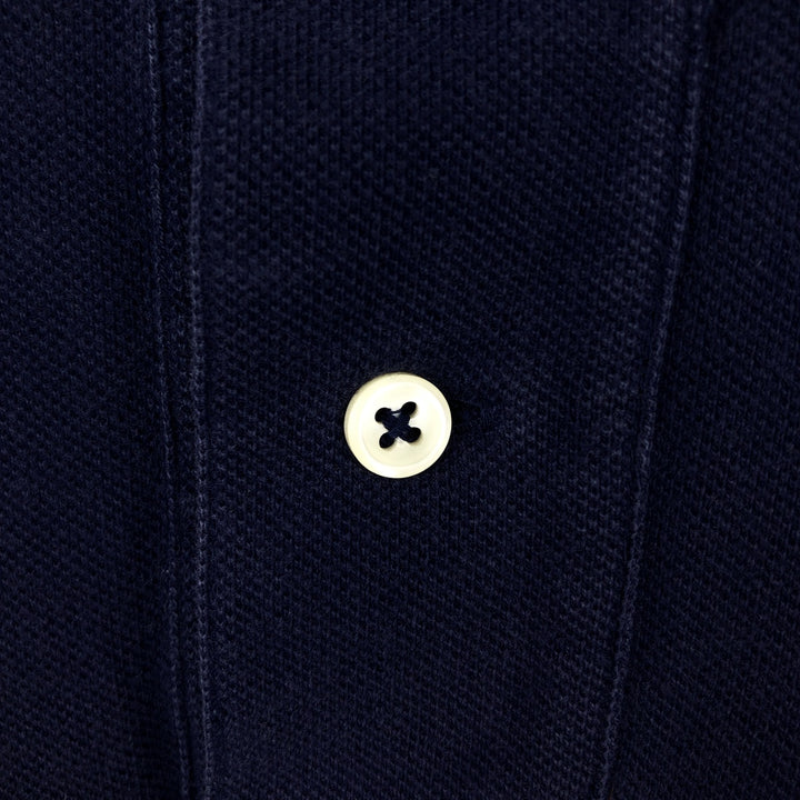 Ralph Lauren POLO by Ralph Lauren short sleeve polo shirt, men's XL size cotton navy blue type Vintage Second Hand