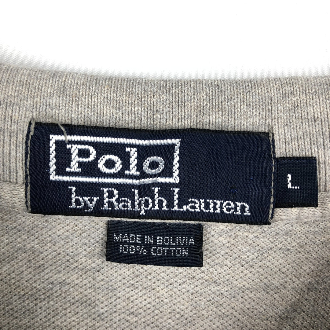 Ralph Lauren POLO by Ralph Lauren short sleeve polo shirt, men's size L cotton gray type Vintage Second Hand