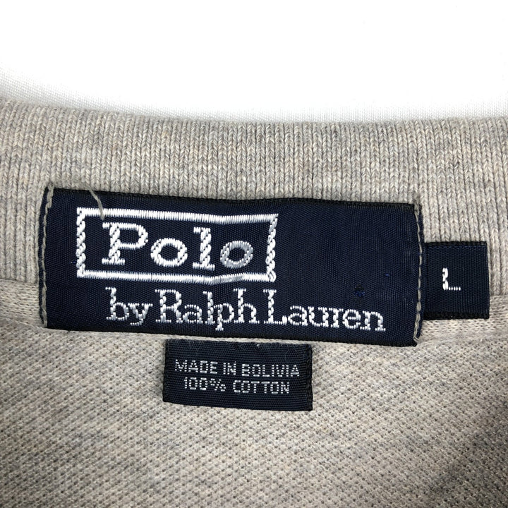 Ralph Lauren POLO by Ralph Lauren short sleeve polo shirt, men's size L cotton gray type Vintage Second Hand