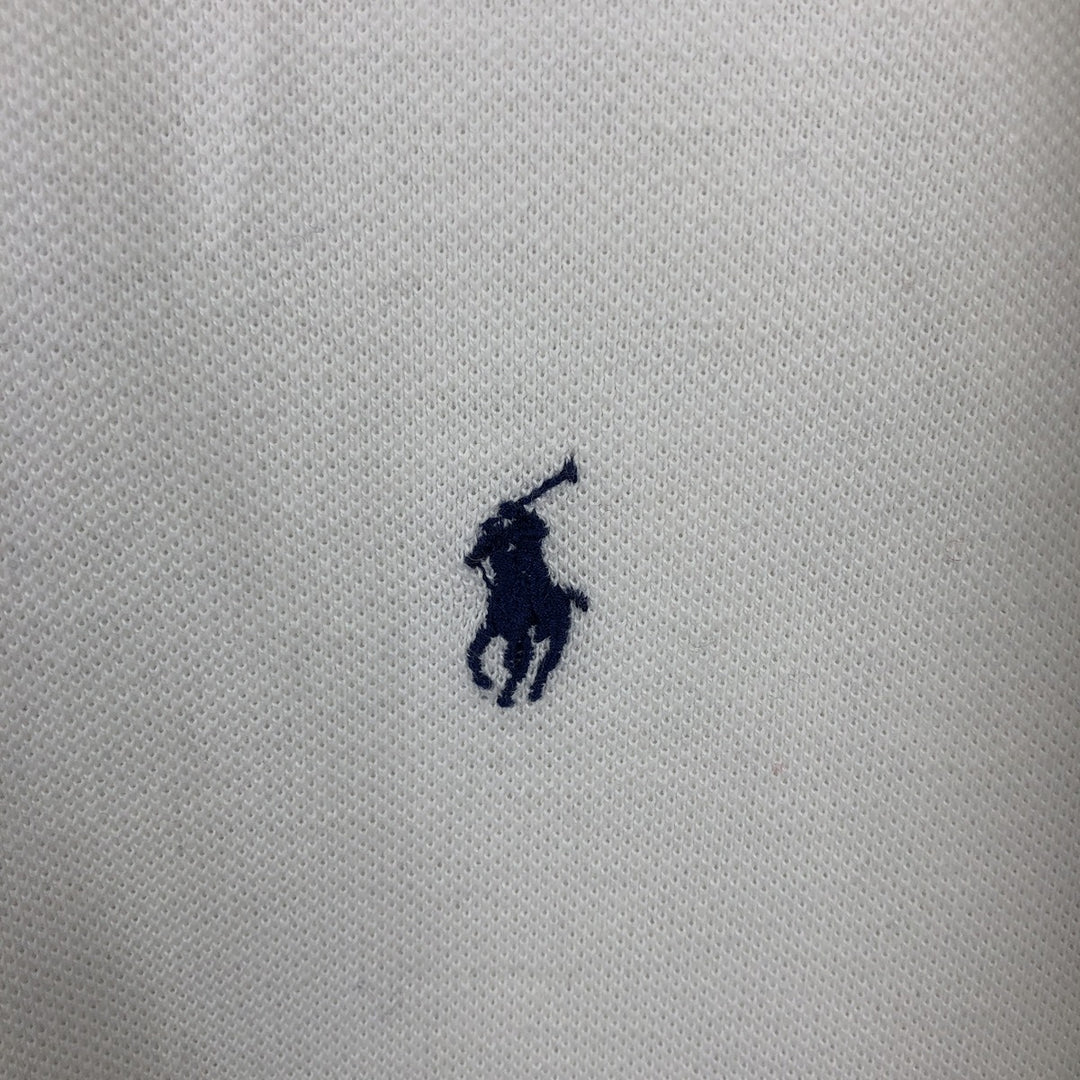 Ralph Lauren POLO by Ralph Lauren Half-Zip Short-Sleeve Polo Shirt, Men's Size XL (approx.) cotton white type Vintage Second Hand
