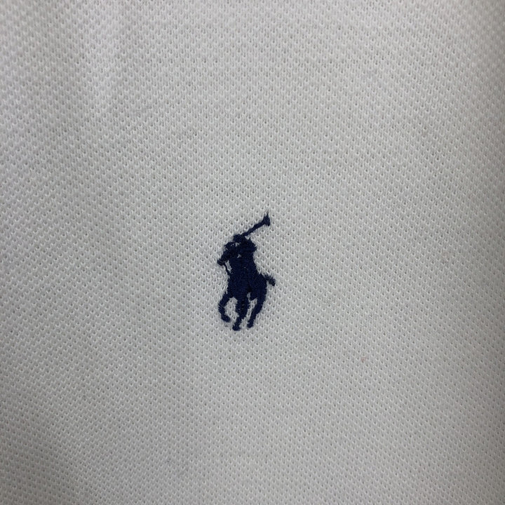 Ralph Lauren POLO by Ralph Lauren Half-Zip Short-Sleeve Polo Shirt, Men's Size XL (approx.) cotton white type Vintage Second Hand