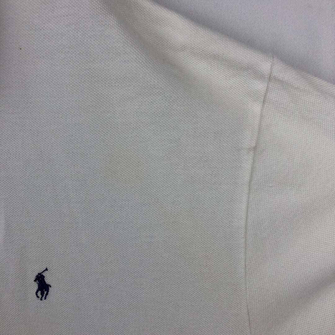 Ralph Lauren POLO by Ralph Lauren Half-Zip Short-Sleeve Polo Shirt, Men's Size XL (approx.) cotton white type Vintage Second Hand