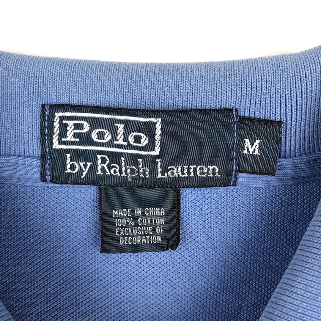 Ralph Lauren POLO by Ralph Lauren short sleeve polo shirt, men's size M cotton blue type Vintage Second Hand