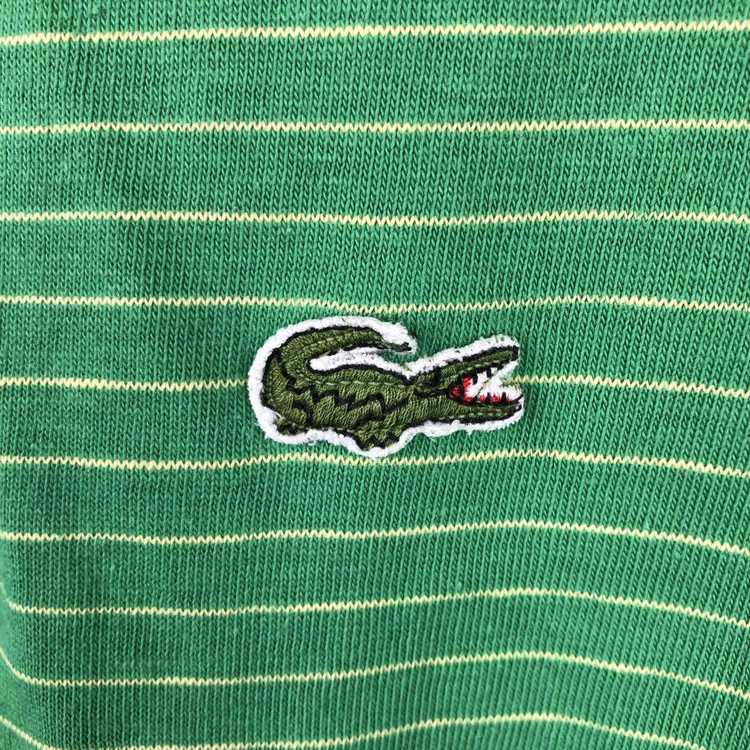 1970'S Lacoste IZOD Short-Sleeve Striped Polo Shirt, Made in USA, Men's Size XL (Equivalent), Vintage cotton green type Vintage Second Hand