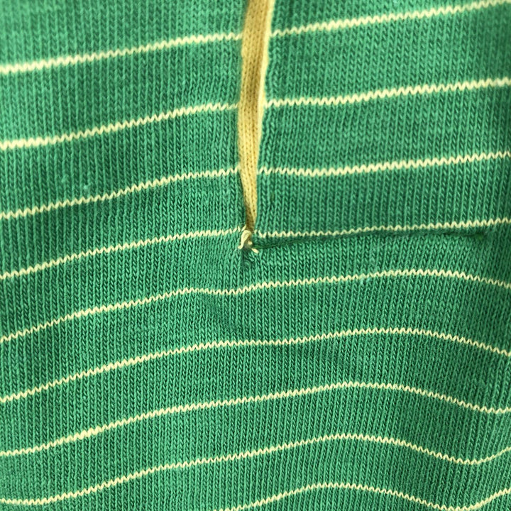 1970'S Lacoste IZOD Short-Sleeve Striped Polo Shirt, Made in USA, Men's Size XL (Equivalent), Vintage cotton green type Vintage Second Hand